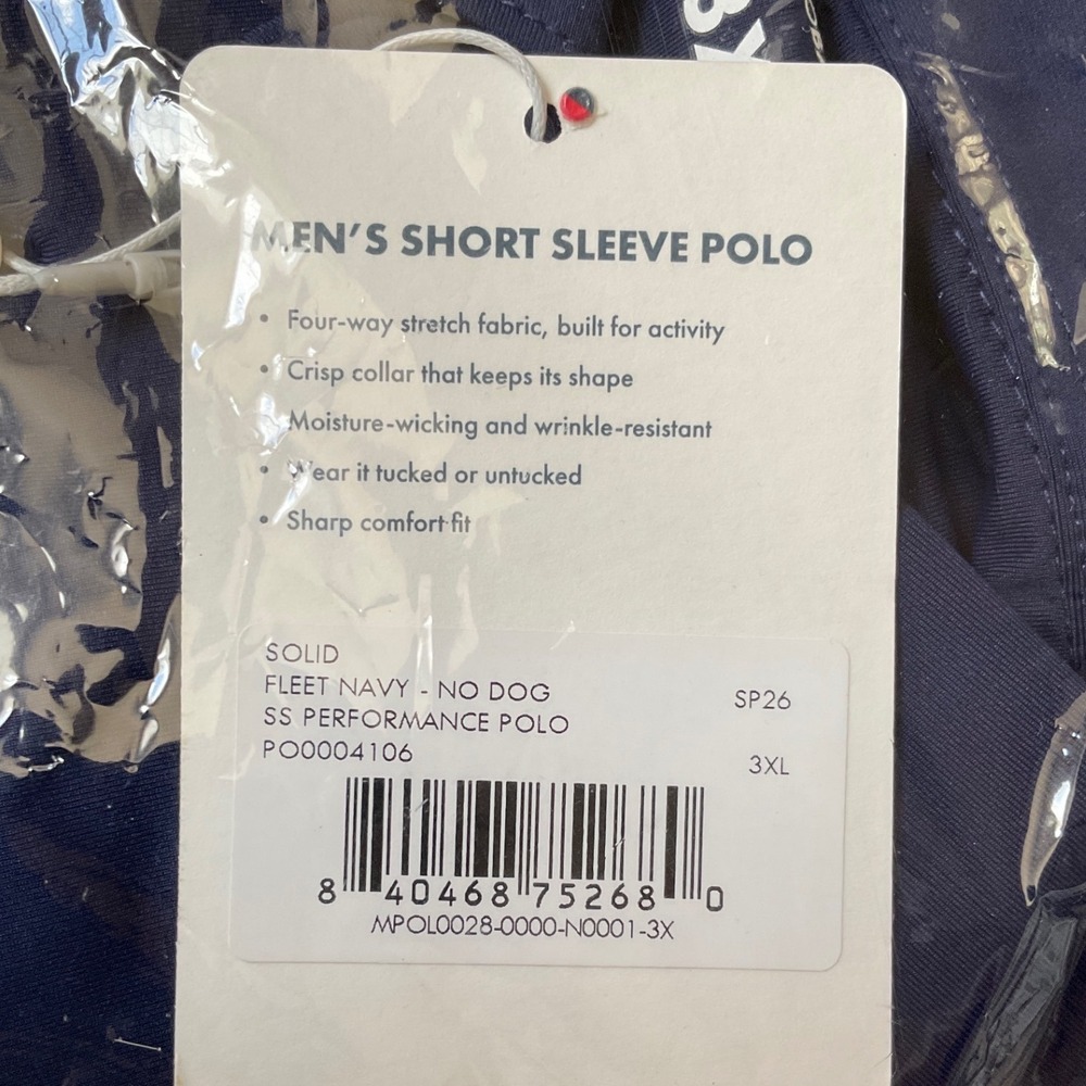 Rhoback Performance Polo Fleet No Dog Navy 3XL New With Tags - Picture 4 of 6